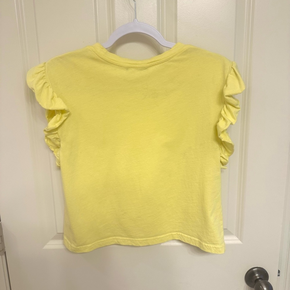 Zara Yellow Ruffle Sleeve Tee - Picture 2 of 2